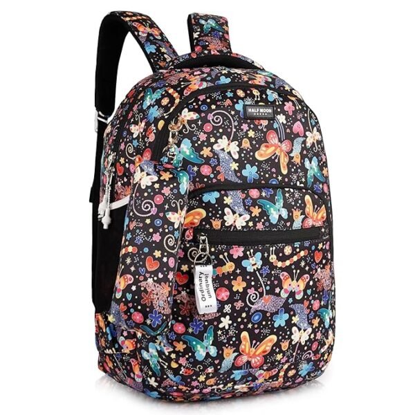 Half Moon School Bag Summer Black for Girls Boys | Class 5th to 12th