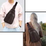 Half Moon Vintage Crossbody Sling Bag for Men Slim Vegan - Image 9