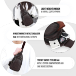 Half Moon Echelon Crossbody Sling Bag for Men & women Brown - Image 6