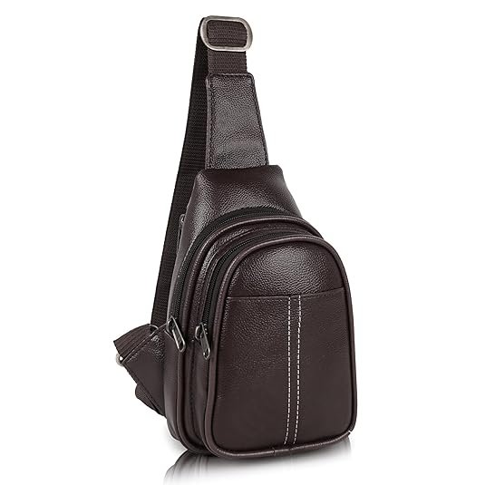 Half Moon Vintage Crossbody Sling Bag for Men Slim Vegan