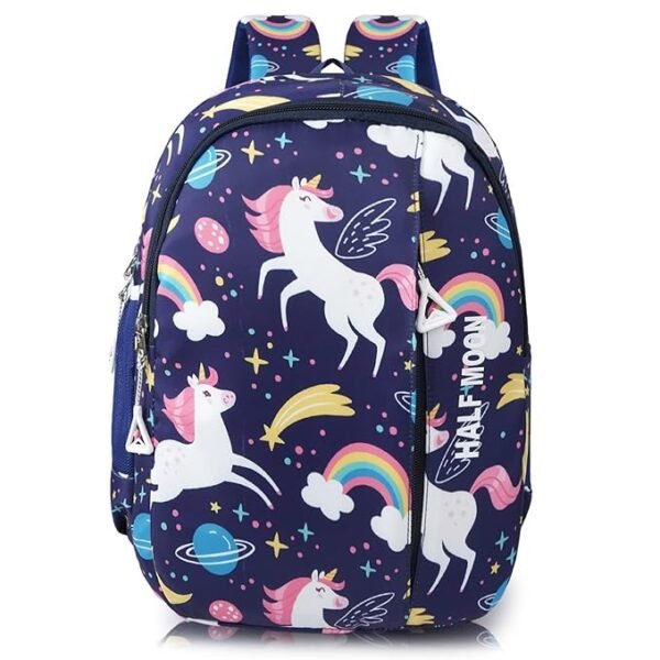Half Moon Unicorn Pre Nursery to Class 2 Unisex School Bags for Kids Boys Girls Bag