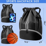 Half Moon Sports Shoe Compartment Drawstring Bag - Image 5