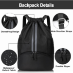Half Moon Sports Shoe Compartment Drawstring Bag - Image 2
