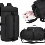Half Moon Journey 50L 3-in-1 Convertible Laptop Backpack Duffle Bag for Men Women with Shoe Compartment, USB Charging Port & 15.6" Sleeve for Travel Gym Trek