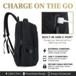 Half Moon Crawford 45L Heavy Duty Overnight Business Laptop Backpack for Men | 180° Clamshell Suitcase Opening Fits 17" Laptop with 1680D Water-Resistant Poly - Image 4