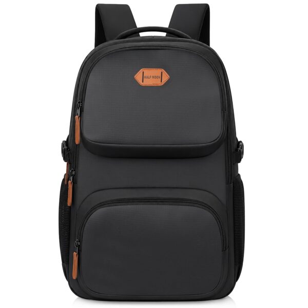 Half Moon ASTON Premium 360° Padded Laptop Backpack for Men | Water Resistant Office Travel Bag for 15.6" Laptop with Anti-Theft Pocket & Rugged Anti-Skid Base