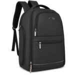 Half Moon Vector 35L Anti Theft Laptop Backpack for Men & Women | Water Resistant Nylon Office Travel Bag with 15.6" Sleeve, Trolley Strap & Reflective Strip