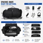 Half Moon Journey 50L 3-in-1 Convertible Laptop Backpack Duffle Bag for Men Women with Shoe Compartment, USB Charging Port & 15.6" Sleeve for Travel Gym Trek - Image 3