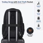 Half Moon COASTAL 1680D Ballistic Laptop Backpack Fits 17" Laptop | Heavy Duty 8 Compartments Office & Travel Bag for Men Women with Trolley Strap & Anti-Theft - Image 4