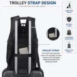 Half Moon Vector 35L Anti Theft Laptop Backpack for Men & Women | Water Resistant Nylon Office Travel Bag with 15.6" Sleeve, Trolley Strap & Reflective Strip - Image 3