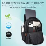 Half Moon Luxe 35L Professional Business Laptop Backpack for Men Office Use | Water Resistant 15.6" Tech Bag with Tan Vegan Leather Trims & Air Mesh Back - Image 3