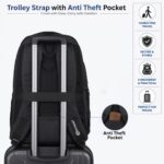 Half Moon ASTON Premium 360° Padded Laptop Backpack for Men | Water Resistant Office Travel Bag for 15.6" Laptop with Anti-Theft Pocket & Rugged Anti-Skid Base - Image 5