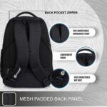 Half Moon Nexus 45L Laptop Backpack for Men & Women Office Use | Dual Chamber College Travel Bag Fits 15.6" Laptop with Water-Resistant Fabric & Padded Straps - Image 4