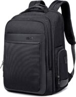 Half Moon Crawford 45L Heavy Duty Overnight Business Laptop Backpack for Men | 180° Clamshell Suitcase Opening Fits 17" Laptop with 1680D Water-Resistant Poly