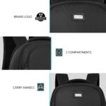 Half Moon COASTAL 1680D Ballistic Laptop Backpack Fits 17" Laptop | Heavy Duty 8 Compartments Office & Travel Bag for Men Women with Trolley Strap & Anti-Theft - Image 6